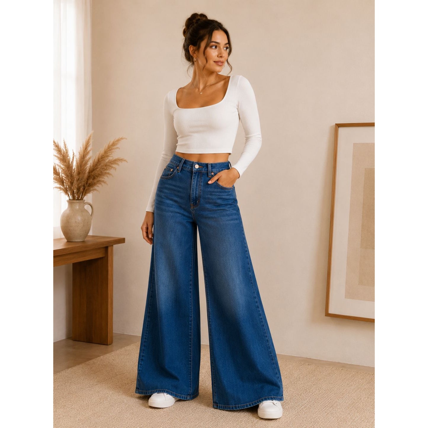 JEANS PALAZZO AZUL