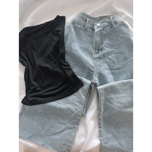 WIDE LEG TALLA M + TOP DUPE ZARA