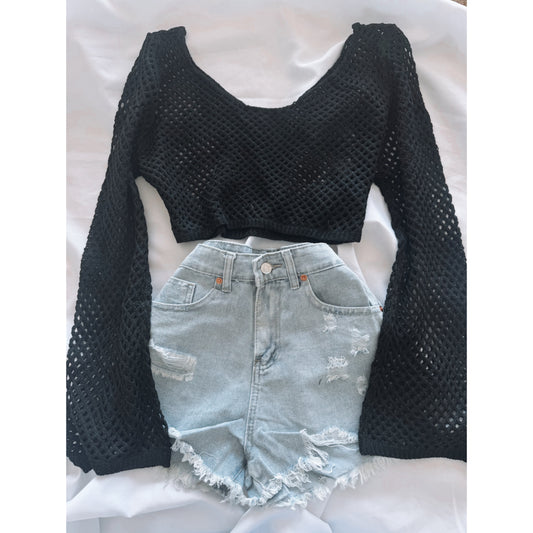 CONJUNTO SHORT S + SWEATER VERANO HILO
