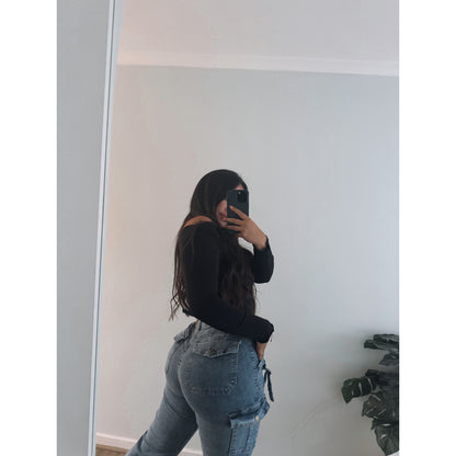 JEANS CARGO AJUSTABLE MENINA