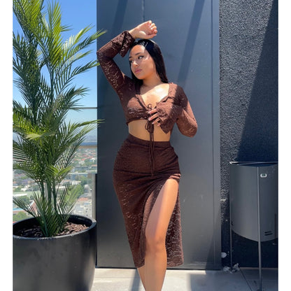 CONJUNTO ENCAJE MOD FALDA