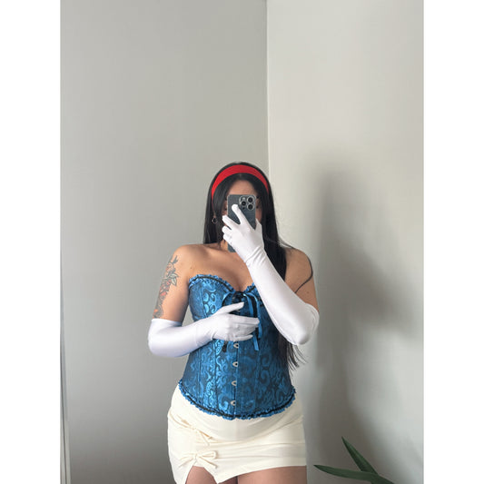 DISFRAZ BLANCANIEVES CORSE AZUL + GUANTES + TUTU