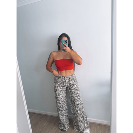 WIDE LEG ANIMAL PRINT