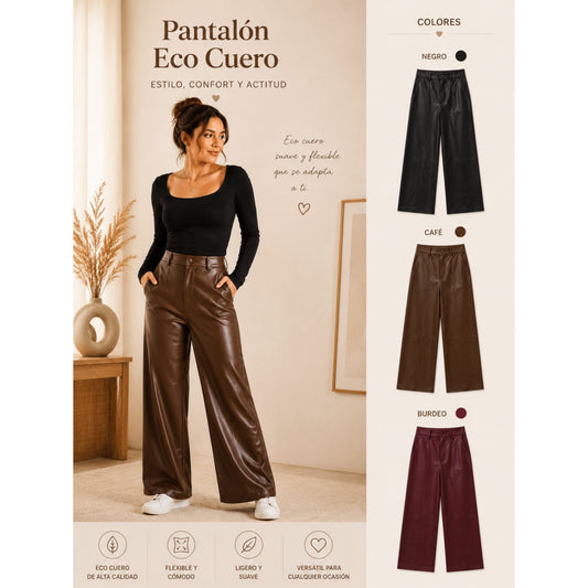 WIDE LEG ECOCUERO