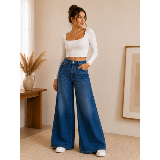 JEANS PALAZZO AZUL