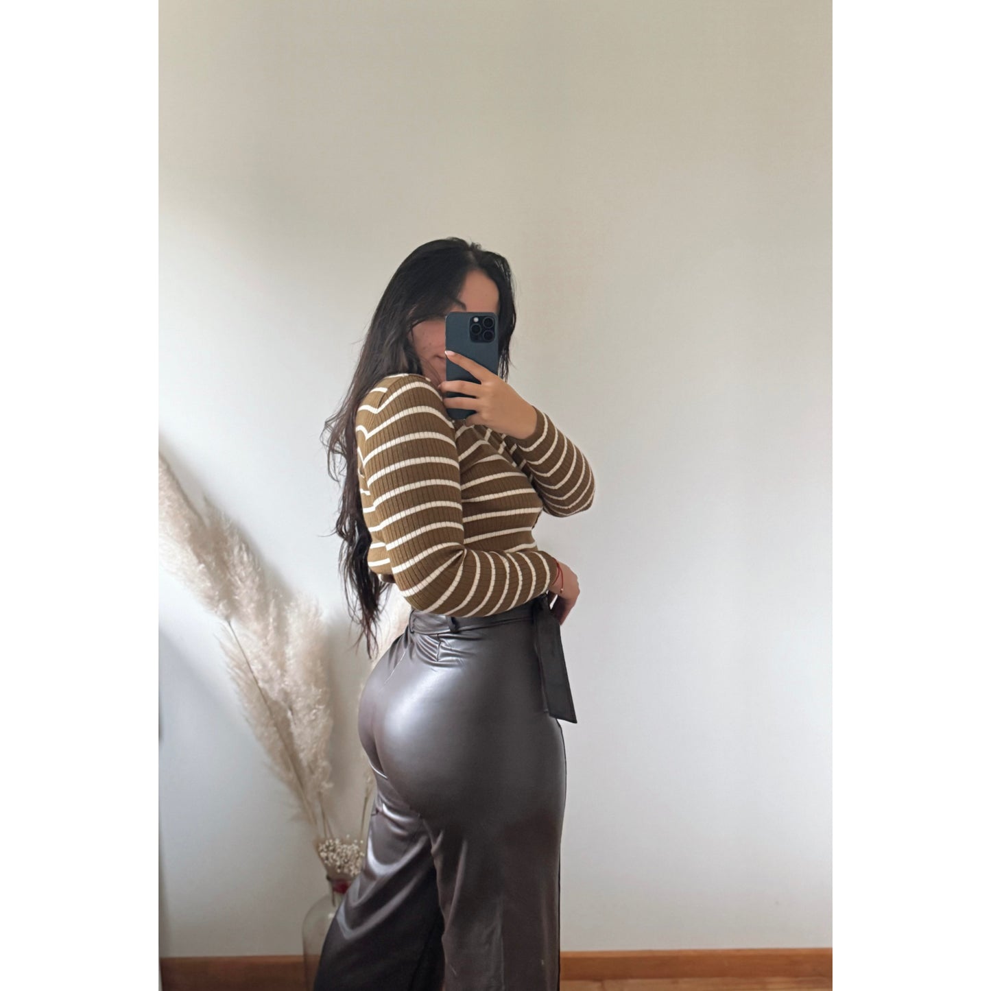 WIDE LEG ECOCUERO FORRADO